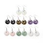 Gemstone Donut Dangle Earrings, Platinum Plated Brass Jewelry for Women, Cadmium Free & Lead Free