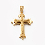 Easter Theme New Gift 201 Stainless Steel Crucifix Cross Pendants, For Easter, 33x23x7mm, Hole: 5x7mm