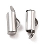 304 Stainless Steel Slide On End Clasp Tubes, Slider End Caps