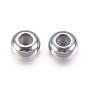 304 Stainless Steel Beads, with Rubber, Slider Stopper Beads, Rondelle