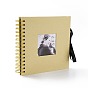 8 livre de mémoire de scrapbooking d'album photo de bricolage de carton de pouce, 60 pages noires album photo collé à la main, avec fenêtre et ruban