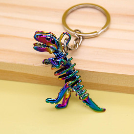 Halloween Alloy Skull Dinosaur Pendant Keychain, for Car Key Men Gift Pendant