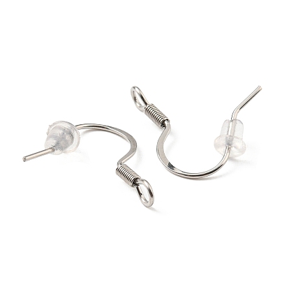 316 Surgical Stainless Steel French Hooks with Coil, Ear Wire with Vertical Loop