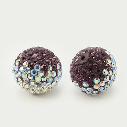 Perles de cristal autrichien, pavé de billes, avec de la pâte polymère à l'intérieur, ronde
