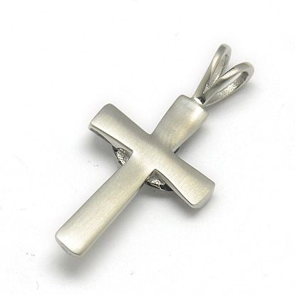 Retro de moda 304 cruz de acero inoxidable con colgantes anillo de Claddagh, irlandesa, 33x17x4 mm, agujero: 3x5 mm
