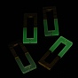 Luminous Glow in the Dark Wood & Resin Pendant, Hollow Rectangle Charms