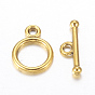 Cierres de acero de estilo tibetano, sin plomo y cadmio, anillo: 10 mm de ancho, 14 mm de largo, bar: 16 mm de largo, agujero: 2 mm