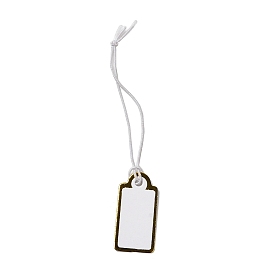 Paper Price Tags, with Elastic Cord, Rectangle