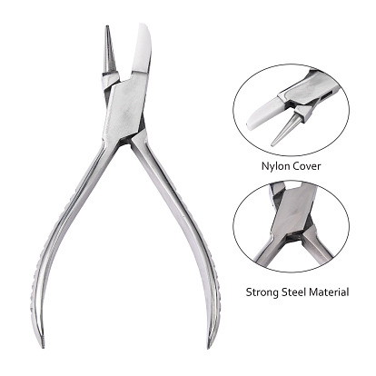 Steel Round Nose and Flat Nylon Jaw Pliers, 153x45.5x9mm