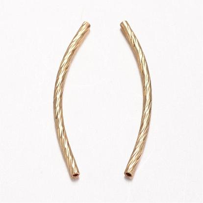 Brass Tube Beads, Curved, Cadmium Free & Nickel Free & Lead Free