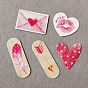 Paper Gift Tags, Hange Tags, with Hemp Rope, For Wedding, Valentine's Day, Envelope/Lip/Heart/Key/Feather Pattern