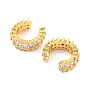 Rack Plating Brass Cubic Zirconia Cuff Earrings, Long-Lasting Plated, Lead Free & Cadmium Free