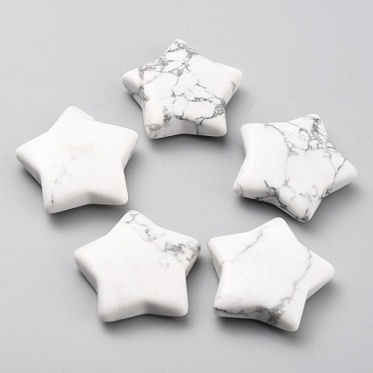 Natural Howlite Beads, No Hole, Star