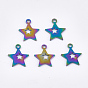 Ion Plating(IP) 201 Stainless Steel Charms, Star