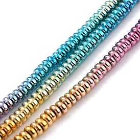 Rainbow Color Baking Painted Electroplate Non-magnetic Synthetic Hematite Beads Strands, (Color Retention for 1 Year), Flat Round/Disc, Heishi Beads