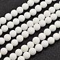 Natural Malaysia Jade Beads Strands, Round, Dyed & Heated, Frosted