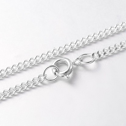 Iron Curb Chain Necklaces, with Brass Spring Ring Clasps, 27.7 inch 