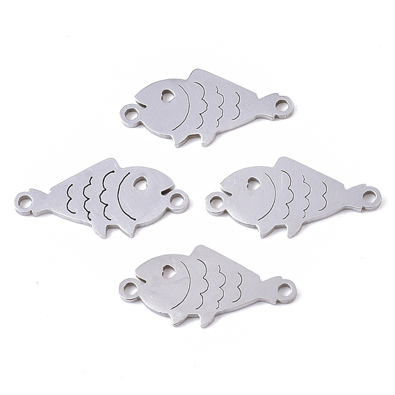 201 Stainless Steel Links Connectors, Laser Cut, Fish