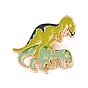 Pin de esmalte de dinosaurio, insignia de aleación chapada en oro claro para ropa de mochila