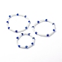 Glass Beads & Handmade Lampwork Beads Stretch Bracelets Set for Parents & Kid, Evil Eye