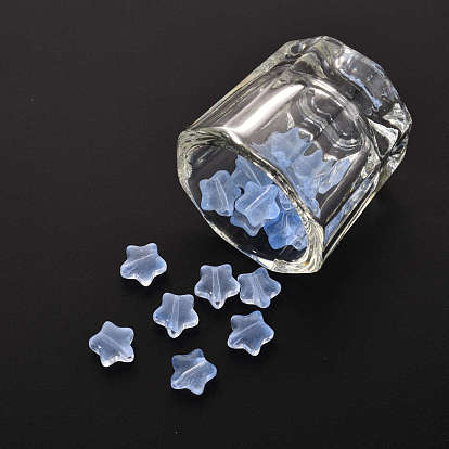 20 piezas de perlas de vidrio transparente, estrella