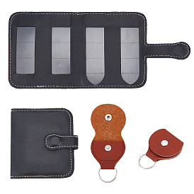 CHGCRAFT 4Pcs 2 Style PU Leather Card Package, Guitar Pick Bag