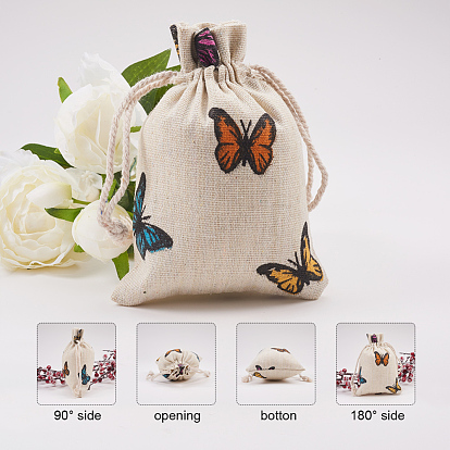 Упаковочные мешки из поликоттона (полиэстер), с печатной бабочкой