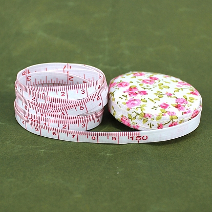 Пластиковая мягкая швейная рулетка, тканевый чехол с цветочным узором, для тела, шитье, портной, одежда