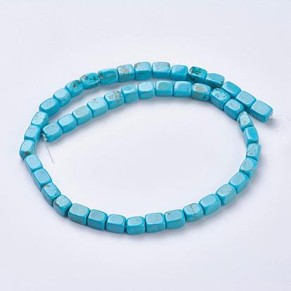 Natural Magnesite Beads Strands, Dyed, Cube
