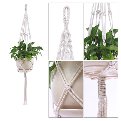 Вешалки для растений макраме из хлопка, подвесные кашпо в стиле бохо, настенная декоративная подставка для цветочных горшков