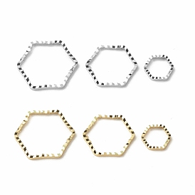 Brass Linking Rings, Long-Lasting Plated, Cadmium Free & Lead Free, Hexagon