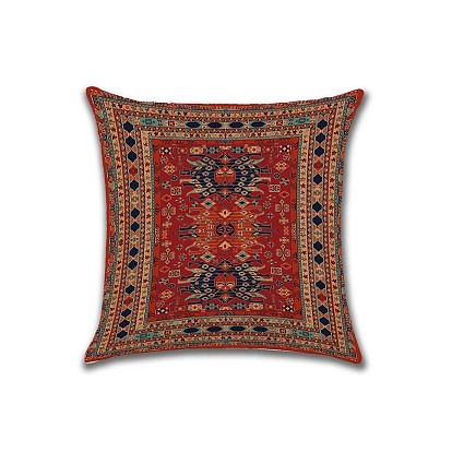 Fundas de almohada de lino de algodón, funda de cojín con patrón de estilo persa, para sofá cama, plaza, sin relleno de almohada