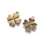 Tibetan Style Alloy Pendants, Lead Free and Cadmium Free, Clover, 21x17.5x2.5mm, Hole: 1.5mm