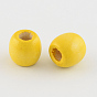 Perles en bois naturel teintes, tambour, sans plomb, 16x17mm, trou: 6~7 mm, environ 700 pcs / 1000 g