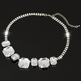 Long Crystal Necklace with Pom Poms for Women's Sweaters - Autumn/Winter Fashion Accessory N045
