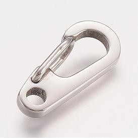 304 Stainless Steel Push Gate Snap Keychain Clasp Findings, Polishing