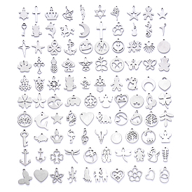 304 Stainless Steel Pendants, Mixed Shapes