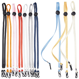 Gorgecraft 10Pcs 10 Colors Polyester Hat Flexible Removable Chin Cord, Windproof Strap Clip, Adjustable Cord Fastener, for Golfing, Fishing, Boating, Sailing
