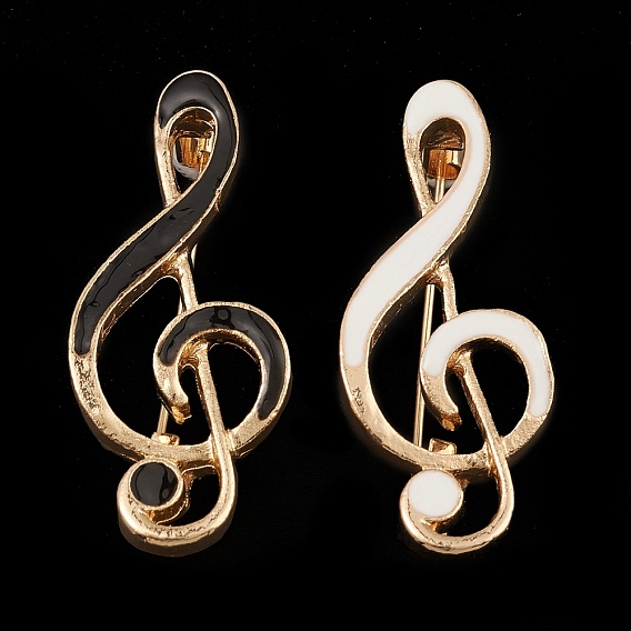 Alloy Enamel Brooch for Clothes Backpack, Musical Note