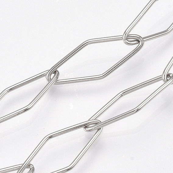 304 Stainless Steel Cross Chains, Soldered, Rhombus