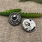 Alloy Buttons, with Screws, DIY Accessaries, Flat Round with Concho Pirate Skull