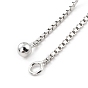 925 Sterling Silver Box Chain with Stop Beads and Loops, Slider Bracelet Making, for Bracelet Making