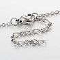 Cross Stainless Steel Pendant Anklets, with Lobster Clasps and End Chains, 230x2mm