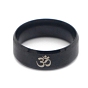 Ohm/Aum Yoga Theme Stainless Steel Plain Band Ring for Women