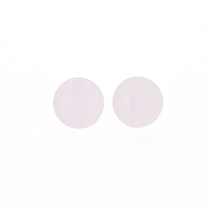 Perles acryliques transparentes, de Style caoutchouté, givré, ronde