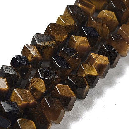 Natural Tiger Eye Beads Strands, Nuggets, Faceted