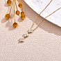 Shell Pearl Beads Flower Pendant Necklace for Women, 925 Sterling Silver Charms Necklace Dangle Gifts for Christmas Birthday
