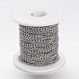 Placage ionique (ip) 304 chaînes gourmettes en acier inoxydable, avec bobine, soudé, pour la fabrication de bijoux