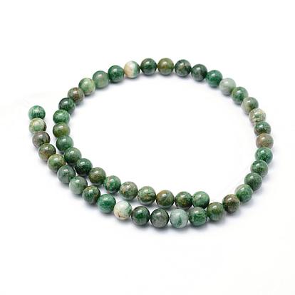 Naturelles africaines perles de jade brins, ronde
