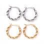 304 Stainless Steel Twist Rope Hoop Earrings for Women
